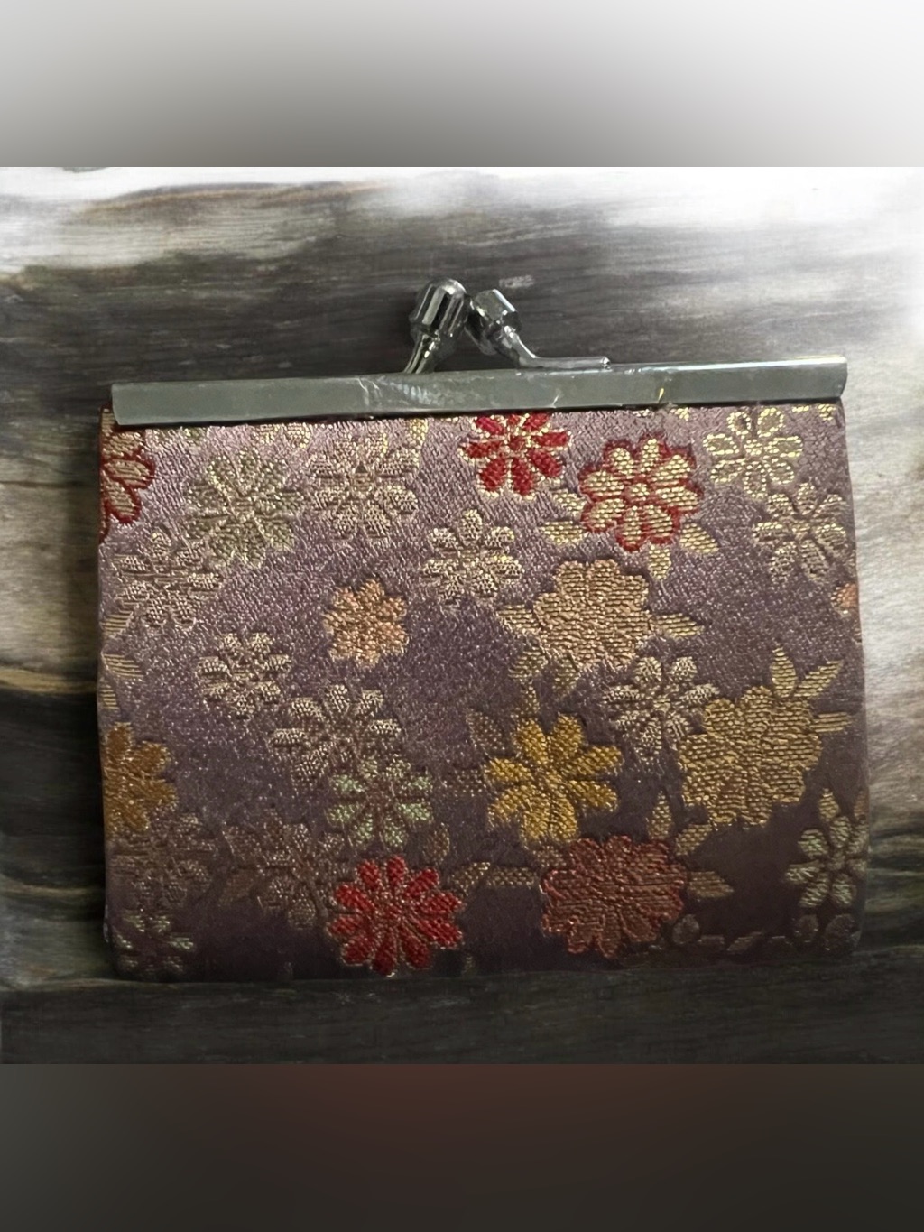 Vintage Tapestry Floral Fabric Coin Purse With A KissLock Closure